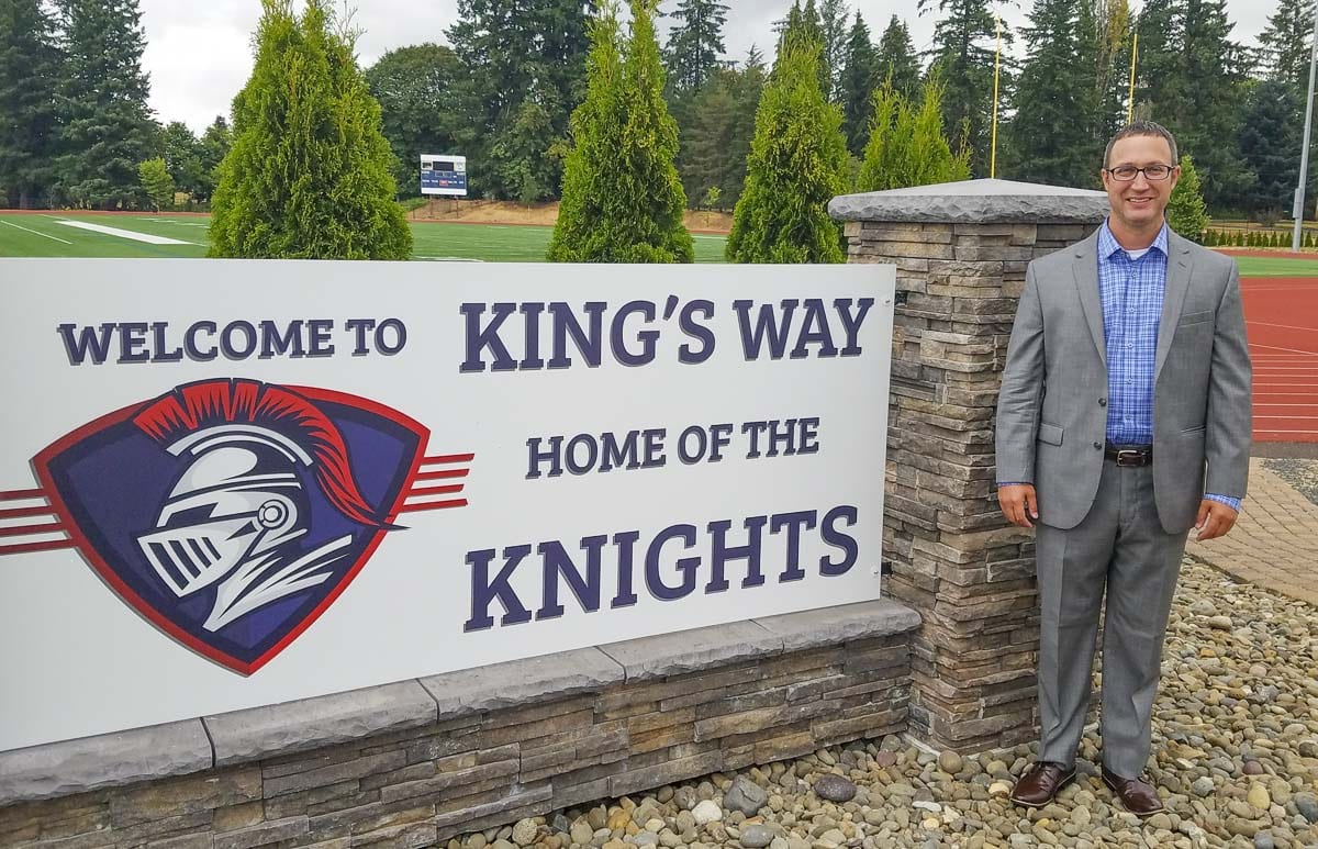 Dr. Jason Tindol is the new superintendent of King’s Way Christian Schools in Vancouver. He said he was called to move to the Northwest to help King’s Way into the future. Photo by Paul Valencia