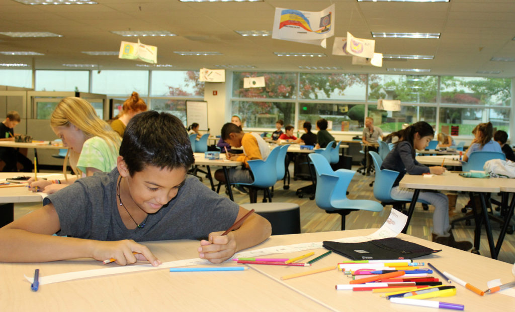 Jamison Carlisle, 12, a sixth-grader at the new Project Based Learning Middle School in Camas