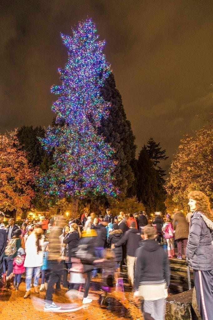 A large crowd turned out for the Christmas tree lighting at Esther Short Park, Vancouver, Friday, November, 25. Photo by Mike Schultz