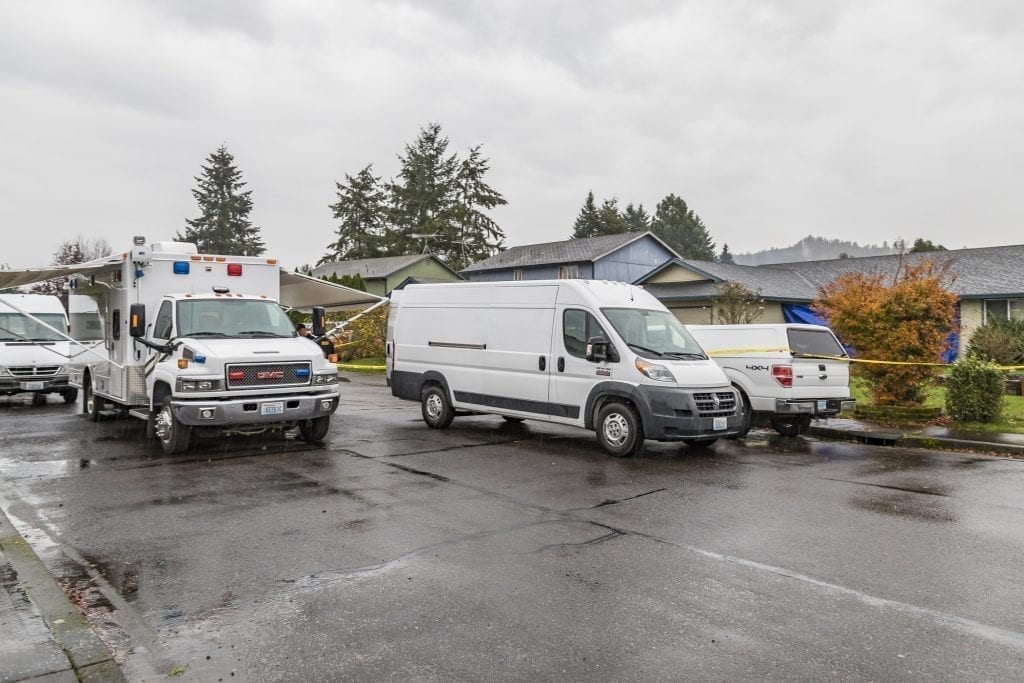 Personnel from Clark County Fire & Rescue were dispatched to a home in Woodland at 4:30 a.m. on Tuesday, where they found a deceased 63-year-old male. Photo by Mike Schultz