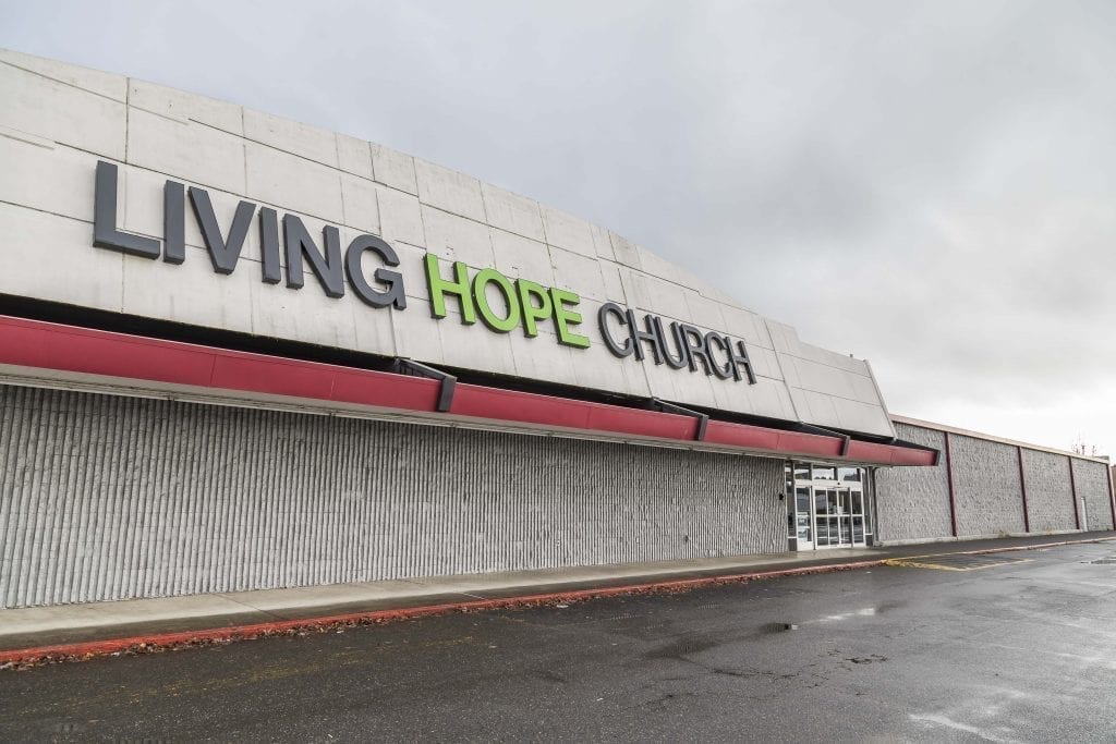 Madore Properties, an LLC owned by US Digital founder and owner David Madore, recently purchased the building currently serving as home to Living Hope Church. The building, formerly the site of Kmart, is located at 2711 N.E. Andresen Road in Vancouver. In the agreement, Madore Properties will allow Living Hope Church to continue to use the building as its home, rent free, and also provides the church the opportunity to purchase the building for the same price of $4,746,700. Photo by Mike Schultz
