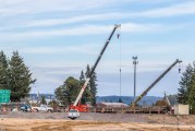 Nighttime detours of I-5 in La Center for bridge girder setting continue