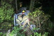 Vehicle goes over embankment near Moulton Falls Park