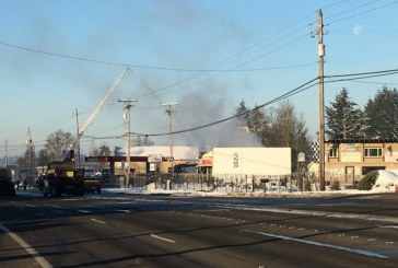 Early morning 3 alarm fire on Fourth Plain, road closed near 137th in Vancouver