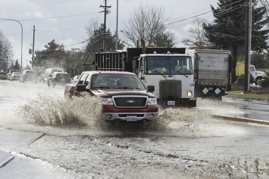 Rains have returned to the Vancouver area, and Public Works crews are out plowing slush and clearing streets where nature and deicer are assisting in breaking up compacted snow and ice. 