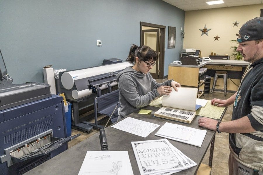 Currently, the Ink Ability print shop in Battle Ground is being run by Rebecca Laratta and her fiance, Joseph Wright. Photo by Mike Schultz