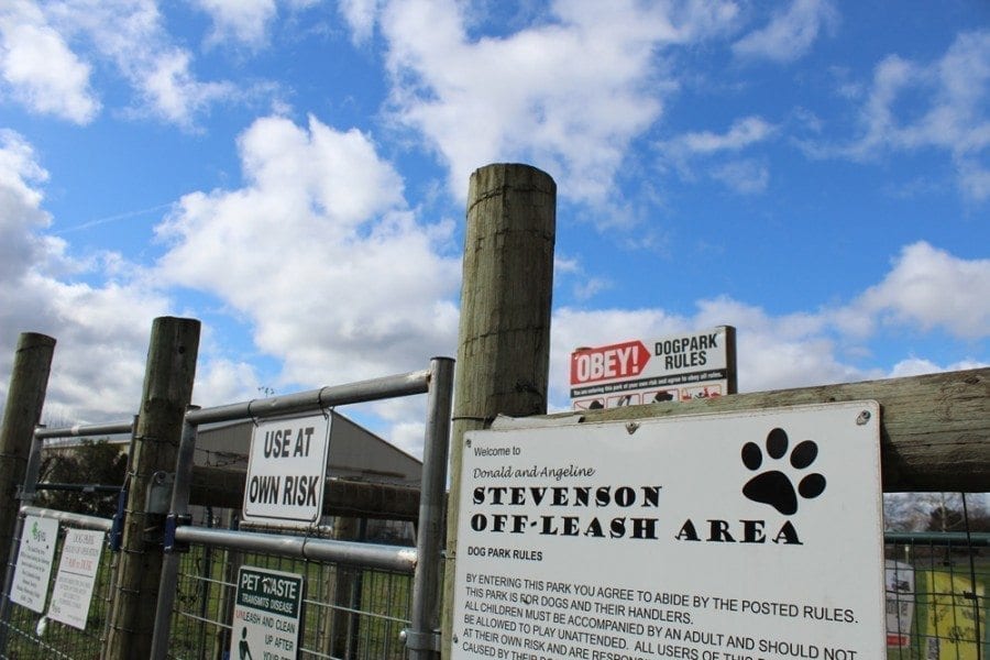 Volunteers from the nonprofit group DOGPAW have maintained the Stevenson Dog Park in Washougal since 2010. The group also maintains four other off-leash parks in Clark County, but says those parks are in danger if DOGPAW cannot entice new members and volunteers to help build, maintain and manage off-leash parks in Vancouver and Brush Prairie. Photo by Kelly Moyer