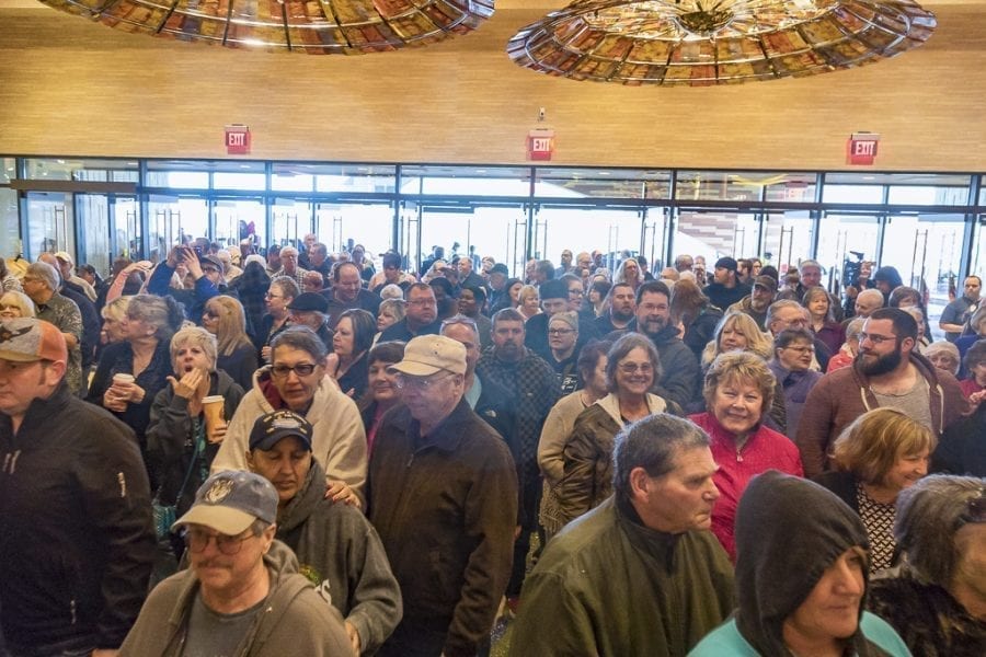 Patrons from all over the region turned out Monday for the grand opening of the ilani Casino in Ridgefield. The doors opened at 10 a.m. and observers indicated the casino was at its capacity a short-time later. Photo by Mike Schultz