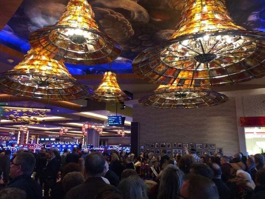 Battle Ground resident Nathan Cano and Camas resident Rich Geenty were among those who attended Monday’s opening of the ilani Casino. Both said the facility exceeded their expectations and described it as “Vegas style.’’ Photo by Mike Schultz