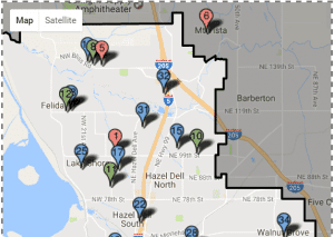 Any student who currently lives outside of Vancouver Public Schools' boundaries, shown on this map, but wishes to attend a Vancouver Public School school next year may now request a transfer. (click photo to go to interactive map.) Graphic courtesy of Vancouver Public Schools
