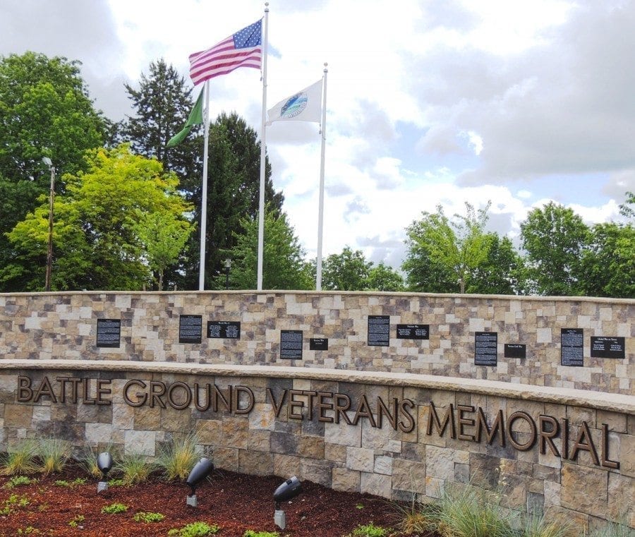 A Memorial Day ceremony to honor the men and women of the U.S. Armed Forces who lost their lives in service to our country will be held on Mon., May 29, 11 a.m. at the Battle Ground Veterans Memorial located at Kiwanis Park, 422 SW 2nd Ave. in Battle Ground. Photo courtesy of city of Battle Ground