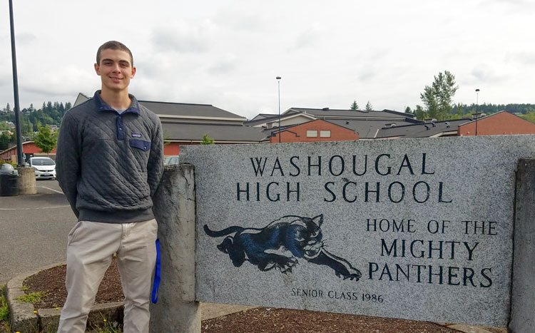Mitchell Leon, the senior class president of Washougal High School, is all about volunteerism. His service to his community has earned him several scholarships and national recognition. Photo by Paul Valencia