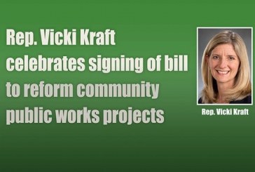 Rep. Vicki Kraft celebrates signing of bill to reform community public works projects