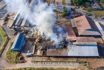 Blaze destroys large hay barn in Ridgefield