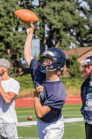 Kemper Shrock, a sophomore with a cannon arm, will likely be the starting quarterback for the King’s Way Christian Knights this season. Photo by Mike Schultz