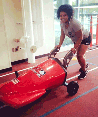 Gabi Dixson, a former Battle Ground High School standout who now works in Vancouver, tried out for bobsled at Scouting Camp: The Next Olympic Hopeful. The reality TV show will be broadcast Aug. 25. Photo courtesy of Gabi Dixson