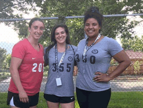 Erin Russell, left, Amanda Alvarez, center, and Gabi Dixson all had heard of each other when they competed years ago at neighboring high school. Now, after spending a week at the U.S. Olympic Training Center, they are friends. Photo courtesy of Gabi Dixson