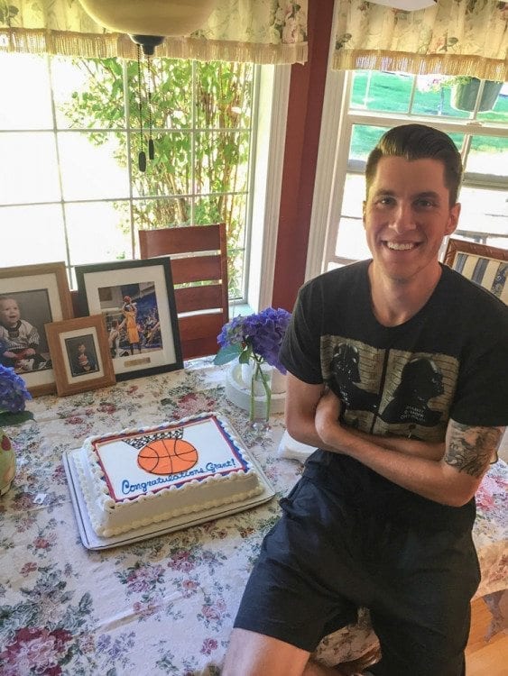 Grant Sitton’s family had a going-away party for him a few days before he left for Slovakia. The 2011 Prairie High School graduate has signed to play basketball for a club in Slovakia. Photo courtesy of Sitton family