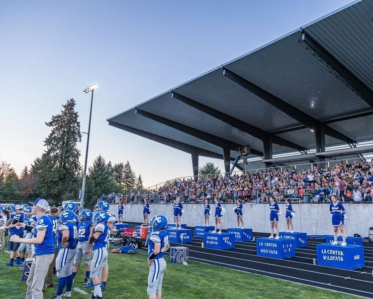 La Center got to open the 2017 high school football season in front of their fans who were enjoying the new improvements at the Wildcats home field but in Week 2 the Wildcats have to travel to Woodland to meet the Beavers. Photo by Mike Schultz