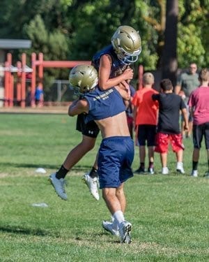 Seton Catholic didn’t have its football field ready for practice in the preseason but the Cougars will play their first home game Saturday. Photo by Mike Schultz