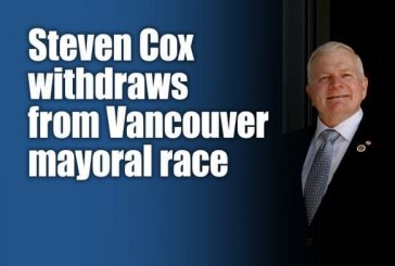 Steven Cox withdraws from Vancouver mayoral race