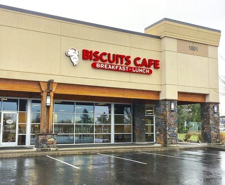 David and Dana Ligatich purchased the Biscuits Café location in Vancouver’s Fisher’s Landing in February. Photo courtesy of Brooke Strickland