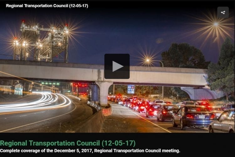 Southwest Washington Regional Transportation Council’s discussion about a letter opposing Oregon’s proposed tolling on I-5 and I-205, including Camas resident’s public comments. Video courtesy of CVTV. Click to open.