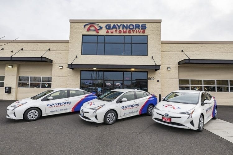 Gaynor’s Automotive recently purchased three new Toyota Prius vehicles to replace its shuttle fleet. It’s part of a vision that General Manager Tommy Gaynor has for the future of the business. Photo by Mike Schultz