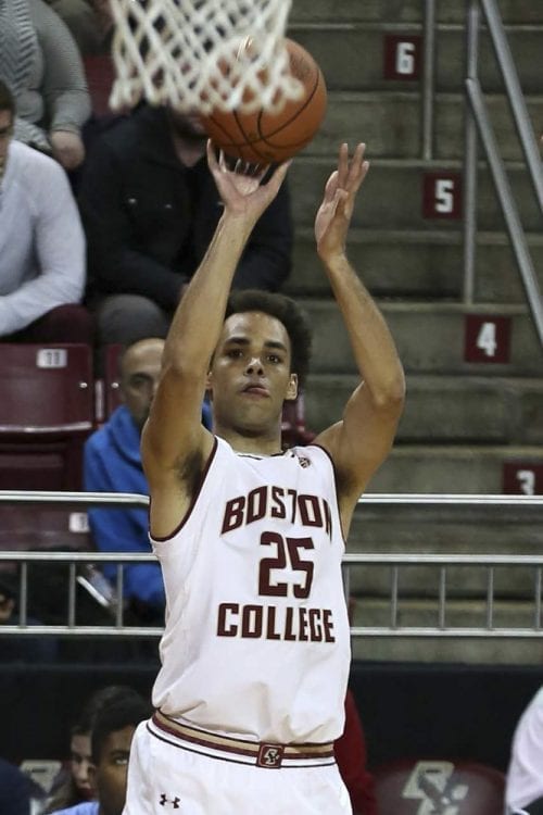 Jordan Chatman is shooting 43 percent from 3-point range for Boston College. He tied the school record with nine 3-pointers in a game last season. Now a junior athletically, he made seven 3-pointers in a game earlier this season. Photo courtesy of Boston College