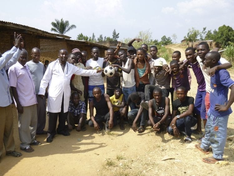 According to Ourganda board member Ron Gladden, soccer is a popular sport in Uganda. The Ourganda team provided soccer balls to local Ugandans in the villages they served. Photo courtesy of Ron Gladden