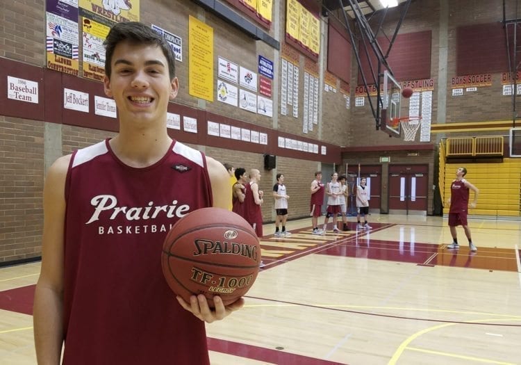 Prairie basketball player Everett Buck, who attends CAM Academy in Battle Ground, earned a perfect score on his ACT. Only about one-tenth of 1 percent of students nationwide reach that mark. Photo by Paul Valencia