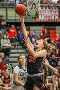 Courtney Clemmer (33) leads Camas in scoring and rebounding. Photo by Mike Schultz