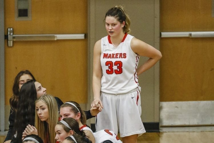 Courtney Clemmer injured her back in the opening minute of Thursday’s game and did not return. Her talent earned her the 4A GSHL Player of the Year honor, but it’s her character that is legendary at Camas High School. Photo by Mike Schultz