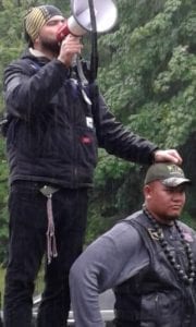 Joey Gibson and Tusitala Toese are shown here at a Patriot Prayer rally in June 2017. Photo courtesy of Joey Gibson