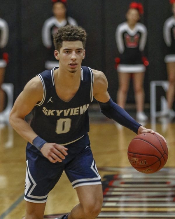 Skyview’s Alex Schumacher (0) led the Storm to a co-championship in the Class 4A Greater St. Helens League this season. Schumacher and his teammates will attempt to earn the league’s No. 1 playoff seed in a tiebreaker game with Union Friday at Evergreen High School. Photo by Mike Schultz