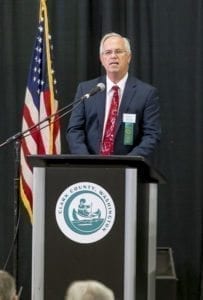 Clark County Chair Marc Boldt addresses the crowd at the 2018 State of the County Event. Photo by Mike Schultz