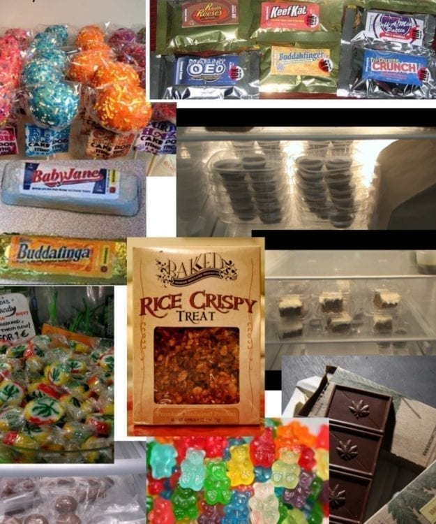 Officials show pot edibles seized locally that they are concerned might be attractive to children. Photo courtesy Clark County Sheriff’s Office