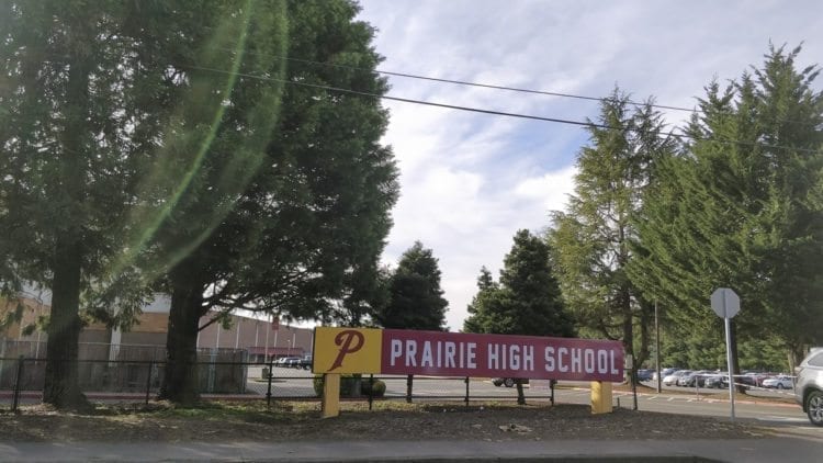 Prairie High School will allow kids to walk out on their own time Wednesday. Photo by Chris Brown