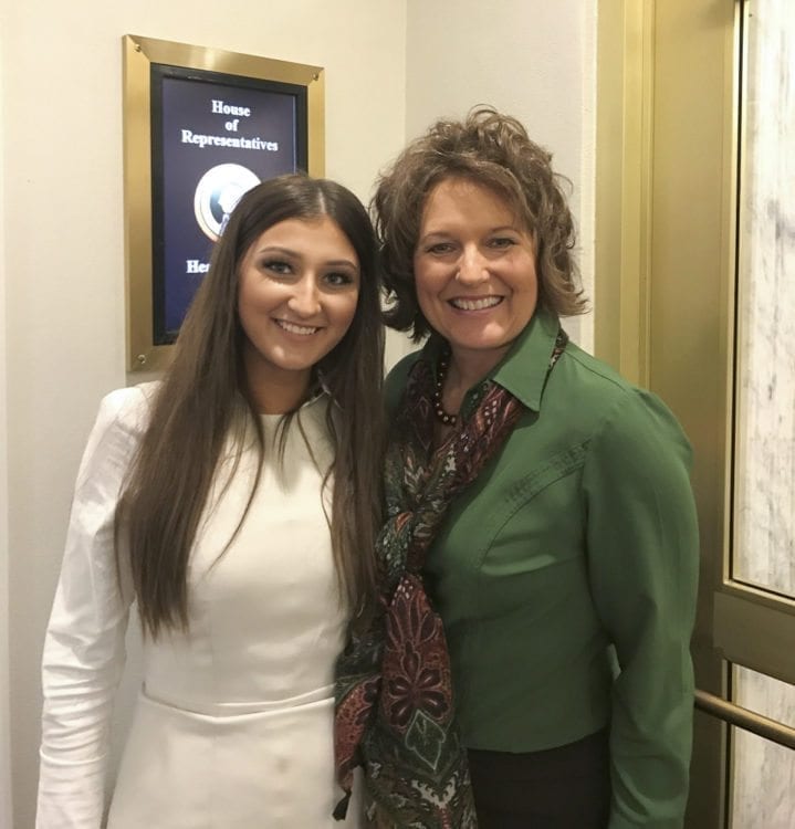 Dareena Stepanyuk (left), a 2017 graduate of Camas High School, is involved in several local political organizations and sits on the Camas Parks and Recreation Commission. She was heavily influenced to become involved in local government during her time spent job shadowing Rep. Liz Pike (right) at the state capitol. Stepanyuk says that Pike has had a tremendous impact on her life. Photo courtesy of Dareena Stepanyuk