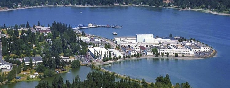 An aerial view of the Naval Undersea Warfare Center in Keyport, Wa., where Alison Richards works. The former Washougal woman has worked for the Navy for 17 years. Photo used with permission from NUWC Keyport Division.