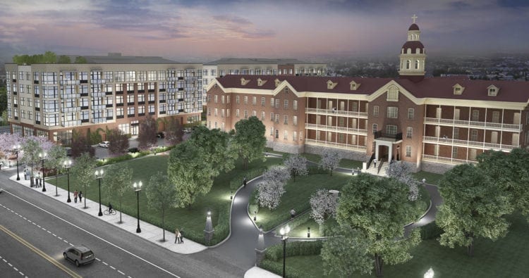 The Historic Trust and Marathon Acquisition & Development held a public open house Tuesday to receive input and feedback on redevelopment of the Providence Academy site. A rendering of the proposed redevelopment is shown here. Rendering courtesy of The Historic Trust