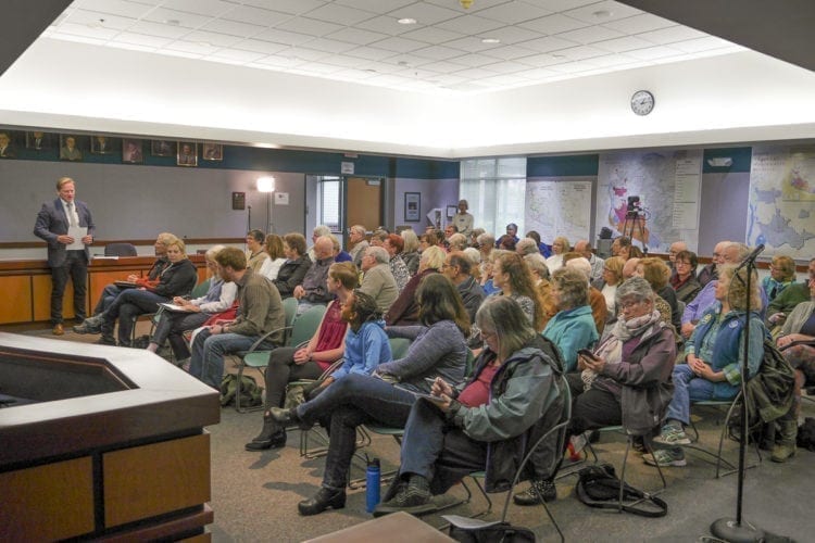The house was packed at the Clark Regional Wastewater District offices Sunday for a forum on transportation put on by the League of Women Voters of Clark County. Photo by Chris Brown