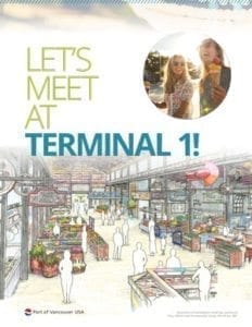 This flier shows one concept of what the eventual public marketplace at Terminal 1 could look like. Document courtesy Port of Vancouver