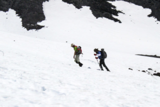 Climbers make their way to the summit of Mount St. Helens Tuesday Climbers make their way to the summit of Mount St. Helens Tuesday. Photo by Eric Schwartz