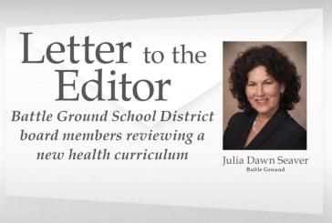 Battle Ground School District board members reviewing a new health curriculum