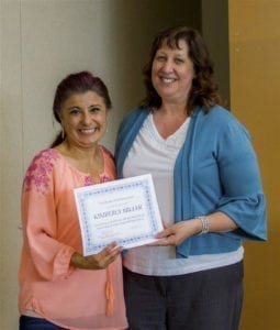 Woodland School District Assistant Superintendent Asha Riley (left) is shown here with 2019 Regional Teacher of the Year Kim Miller. Photo courtesy of Woodland School District