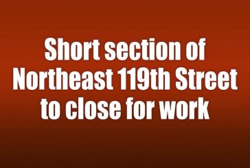 Short section of Northeast 119th Street to close for work