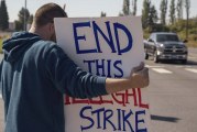 Battle Ground teacher strike draws counter protesters on day seven
