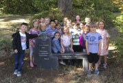 Students learning outdoors at South Ridge Elementary Trail