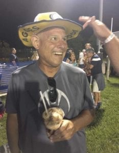 Mark Rego had a blast in his final road trip with the Union Titans back in September, when the Titans beat El Cerrito. The next day, he and the Titans watched the UC Davis Aggies play, and he wore an Aggies hat. Rego died Saturday. Photo courtesy Rory Rosenbach